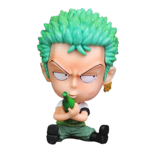 One Piece Anime Doll Solon Roronoa Zoro Decoration Model Childhood Q Version Luffy Model Doll Toy