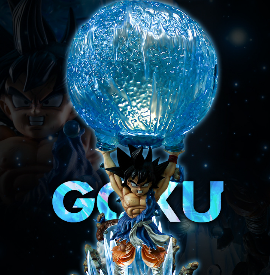 2021 New Dragon Ball GT Anime Figure: Glowing Spirit Bomb Goku Figure Ornament