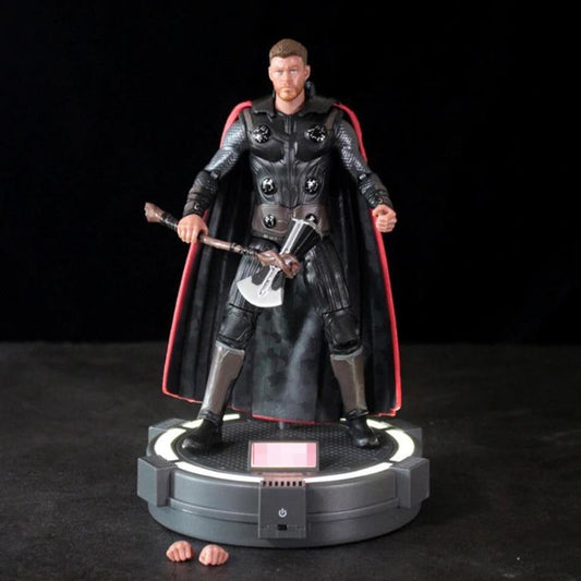 7-inch Thor Superhero Action Figure Toy with LED Light Base Support