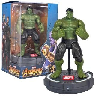 7-inch Marvel Hulk Superhero Action Figure Toy with LED Light Base Support