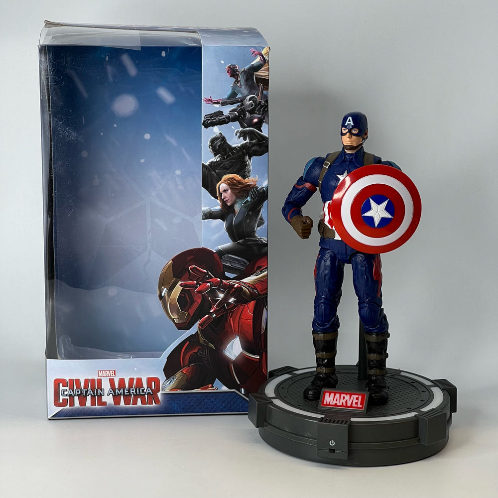 7-inch Captain America Superhero Action Figure Toy with LED light base support