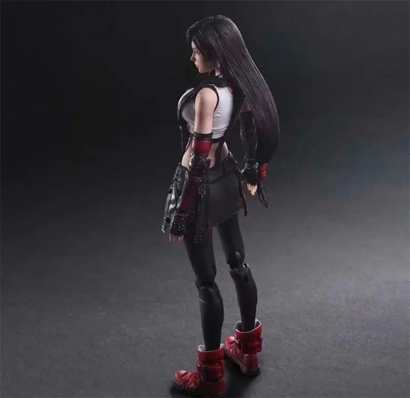 25CM Play arts PA Tifa Lockhart 25cm PVC Origial Figure Figurine Moveable Model with 2 Replace Faces FF7