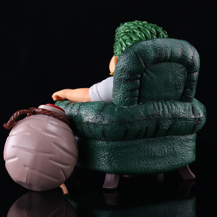 One Piece Roronoa Zoro Figure Spoof Fat Model Anime Periphery Sitting Sofa Doll Ornament Gifts Toys