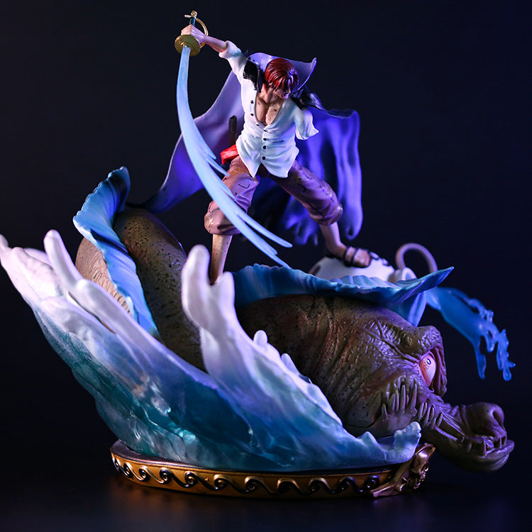 Anime One Piece GK Four Emperors Shanks Figure Combat Version Toys PVC Action Figure Toys Collectible Model Doll