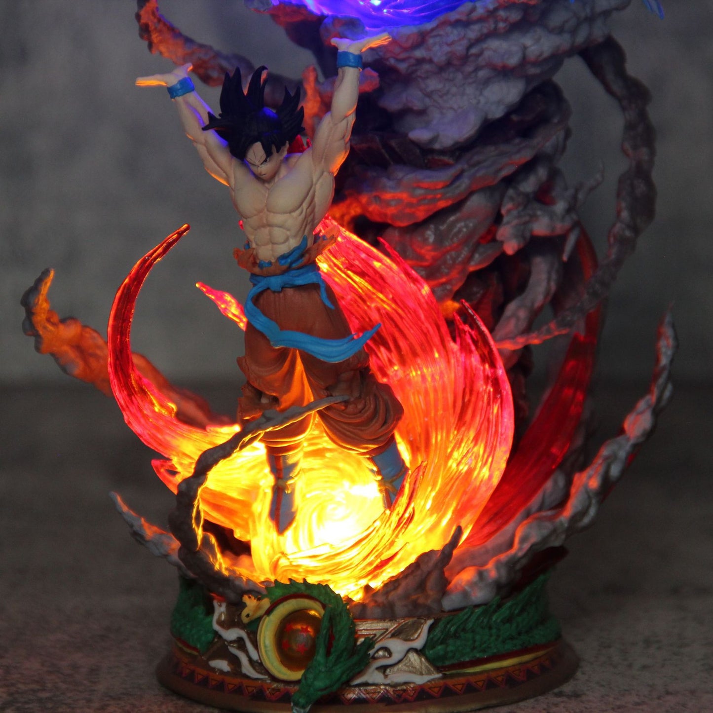 25cm Son Goku Dragon Ball Anime Figure Super Genki Bomb Luminous Figures Gk Figurine Pvc Statue Model Doll Collectible Gifts Toy