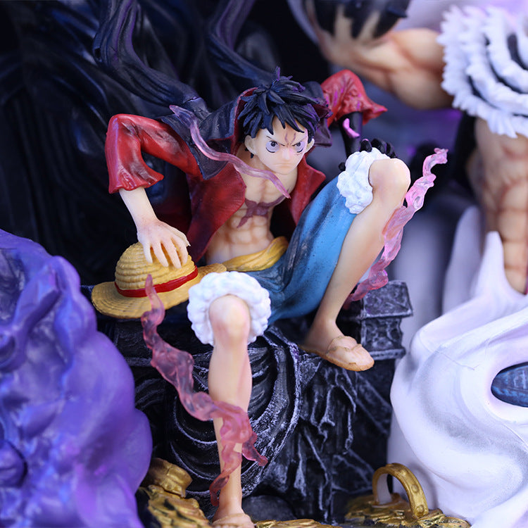 One Piece Anime Figure Luffy Gk Ls Anniversary Throne Enel Katakuri Statue Pvc Action Figurine Collectible Toy Model