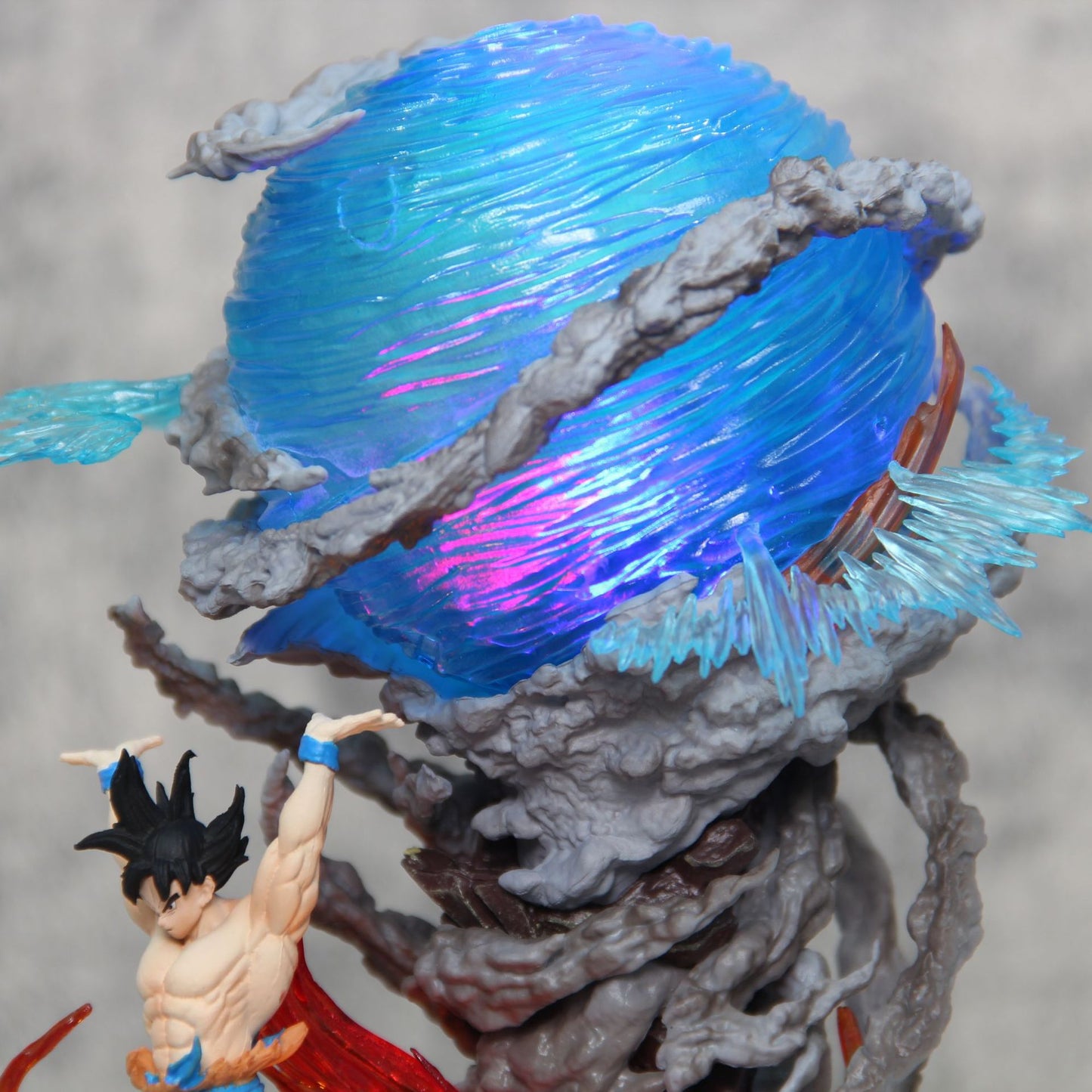 25cm Son Goku Dragon Ball Anime Figure Super Genki Bomb Luminous Figures Gk Figurine Pvc Statue Model Doll Collectible Gifts Toy