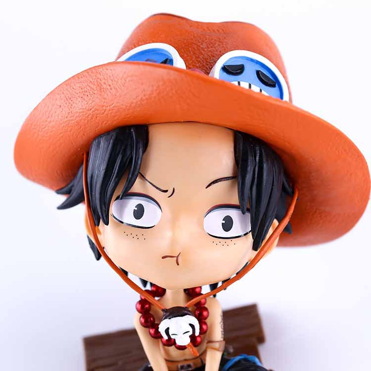 Anime One Piece Figure Sitting posture Q Version Portgas D Ace Figure PVC Action Figure Toys Model Doll Collectible