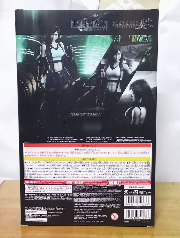 25CM Play arts PA Tifa Lockhart 25cm PVC Origial Figure Figurine Moveable Model with 2 Replace Faces FF7