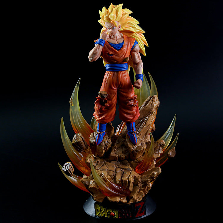 Anime Dragon Ball Z Super Saiyan 3 Son Goku Shunkanido Shunkan Idou Ver. GK PVC Action Figure Statue Model