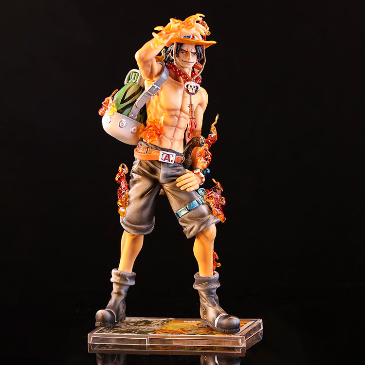 ONE PIECE PORTGAS D. ACE TWO HEADS 22cm 10TH ANNIVERSARY ACTION FIGURE TOYS STATUES-PORTGAS D. ACE