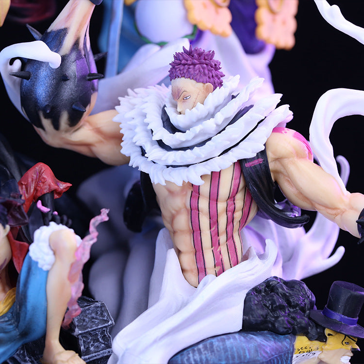 One Piece Anime Figure Luffy Gk Ls Anniversary Throne Enel Katakuri Statue Pvc Action Figurine Collectible Toy Model