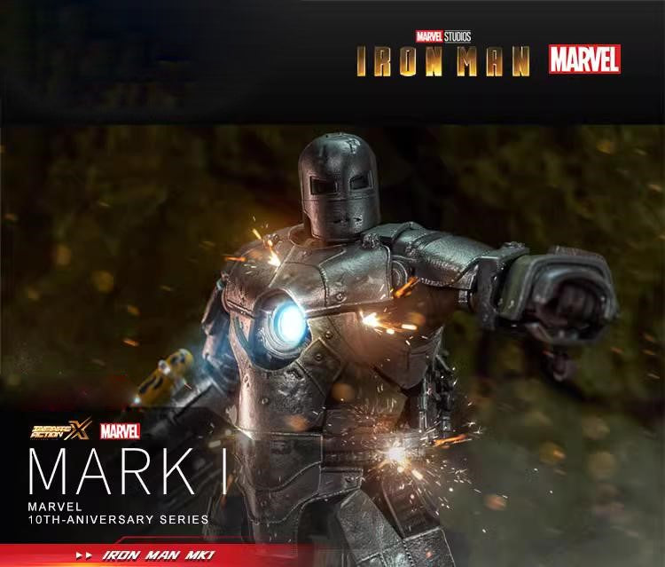 Marvel Avengers Iron Man Mk.1 1/10 Scale with Light Module Action Figure 10th Aniversary Series Deluxe Edition