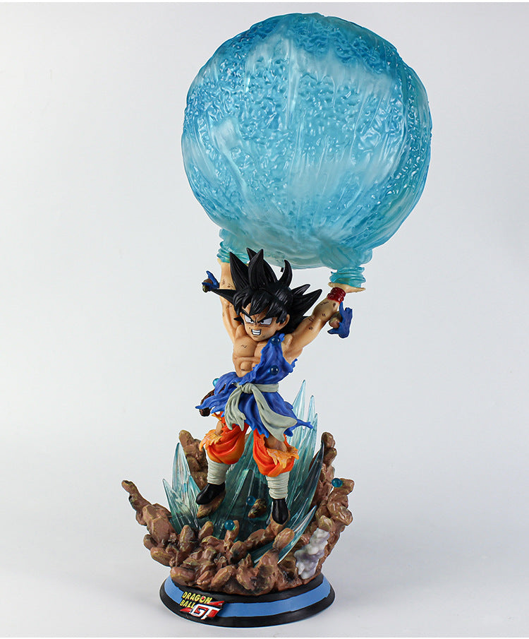 Dragon Ball Anime Figure GK Saiyan Vegeta Vitality Bomb Can Glow Scene Statue Hand Model Ornament