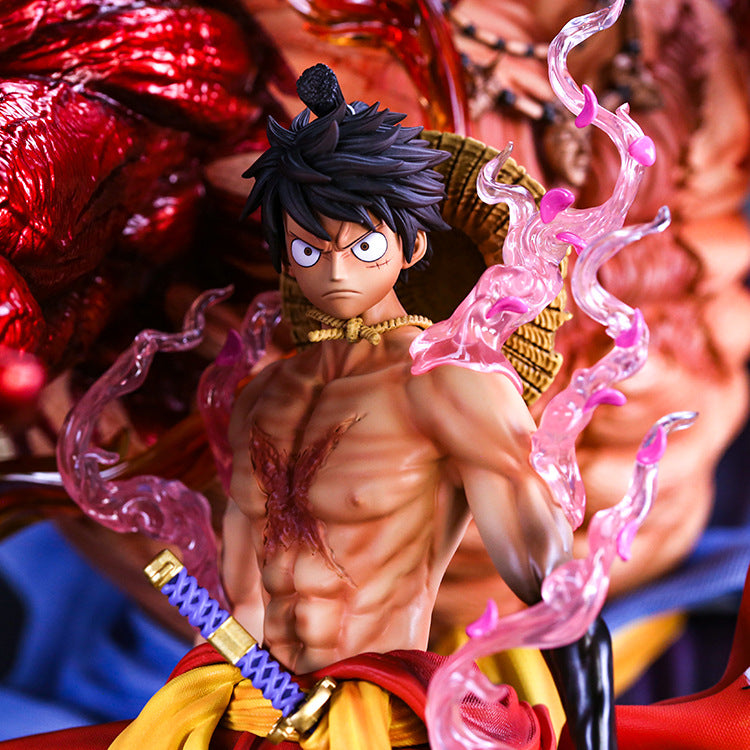 Anime One Piece Figure GK Luffy Figure Gear fourth Haki Scene Statue PVC Action Figure Toys Collectible Model