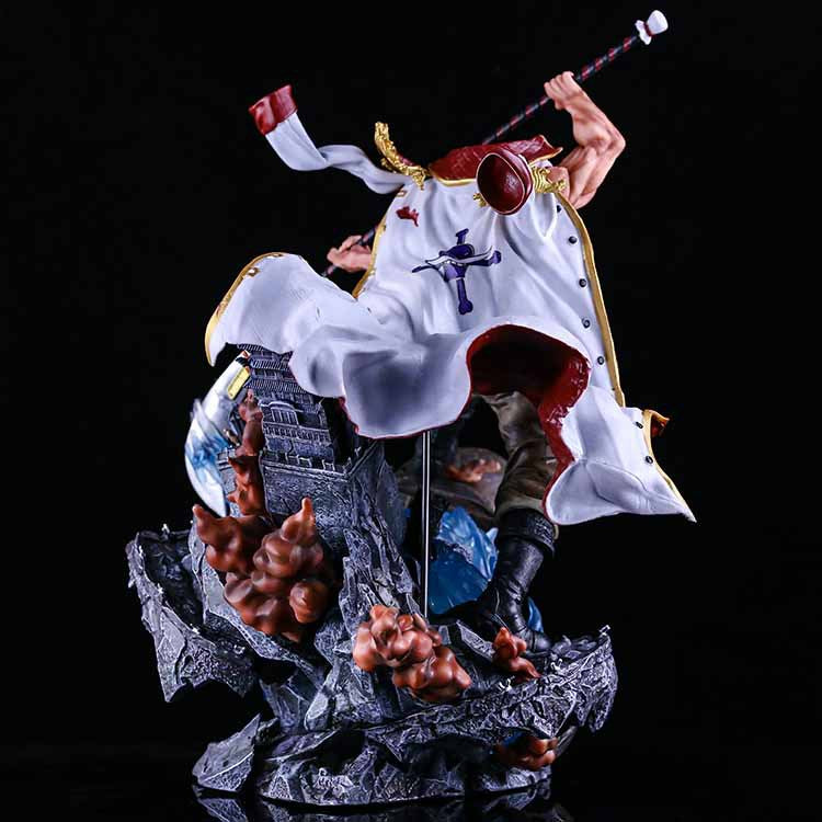 One Piece Anime Figure Pirates IV Glow JM White Beard Dad Edward Newgate Top War Statue Handmade Model