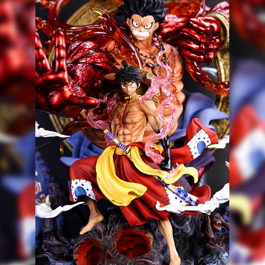 Anime One Piece Figure GK Luffy Figure Gear fourth Haki Scene Statue PVC Action Figure Toys Collectible Model