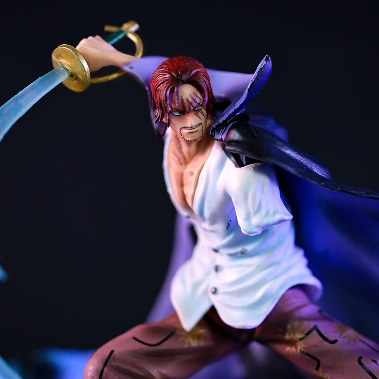 Anime One Piece GK Four Emperors Shanks Figure Combat Version Toys PVC Action Figure Toys Collectible Model Doll