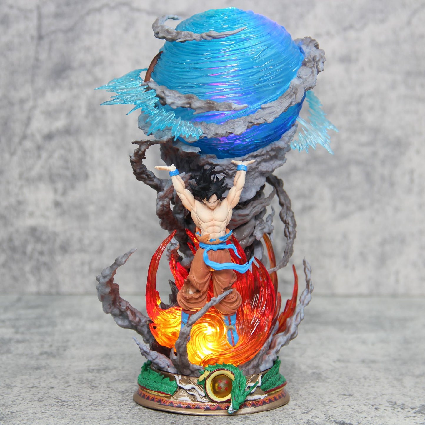 25cm Son Goku Dragon Ball Anime Figure Super Genki Bomb Luminous Figures Gk Figurine Pvc Statue Model Doll Collectible Gifts Toy