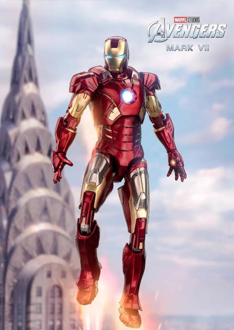 Marvel Avengers Iron Man Mk.7 1/10 Scale with Light Module Action Figure Deluxe Edition