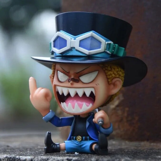 New One Piece Kid Sabo Childhood Style Angry Sitting Ver PVC Figures OP