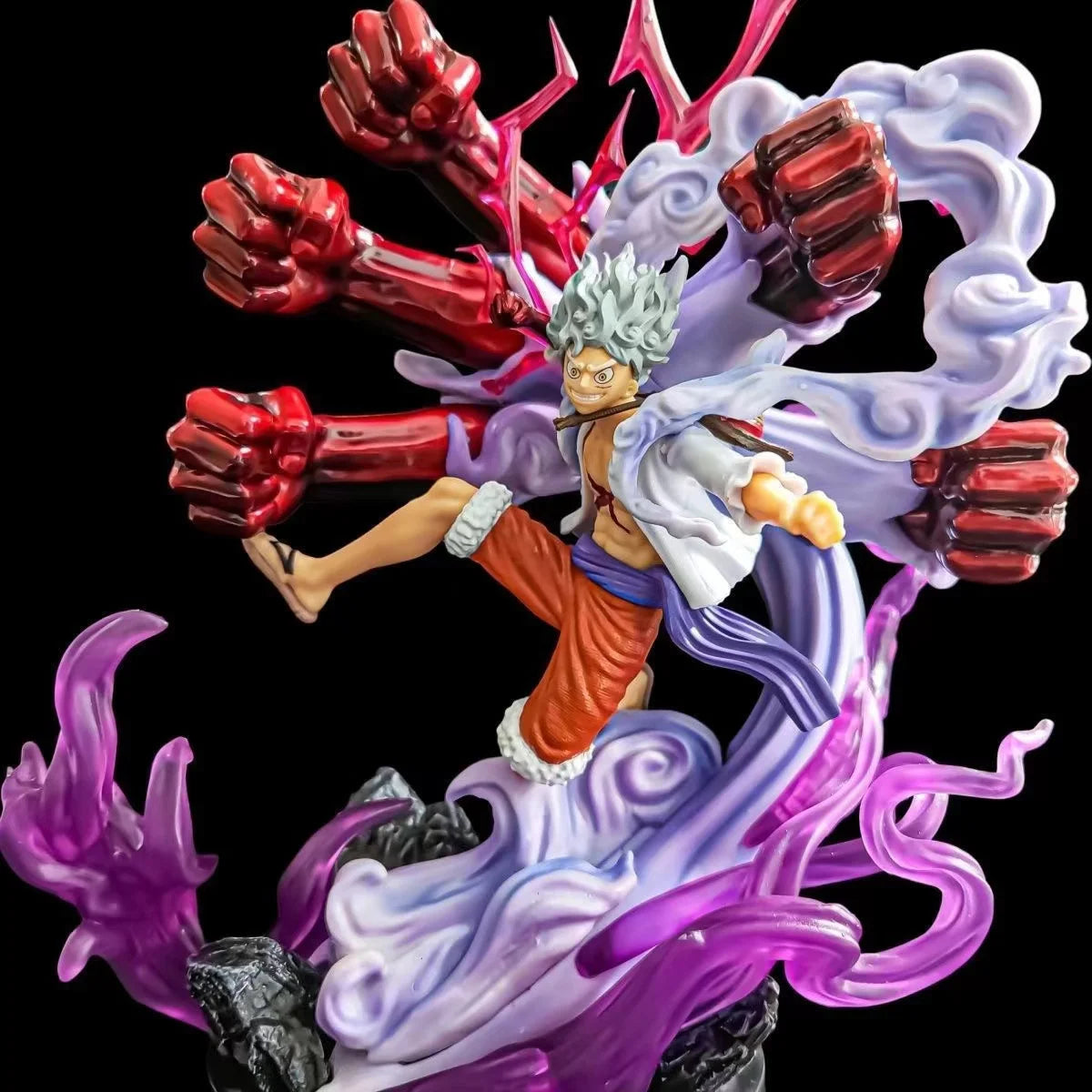 Anime One Piece Luffy Fifth Gear Nika Sun God GK Action Figure Model Gift 33cm