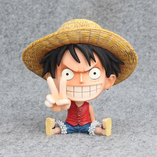 One Piece Anime Figure Luffy  Q Version Action Figure Kawaii Statue Collection Model Dolls Children's Gifts