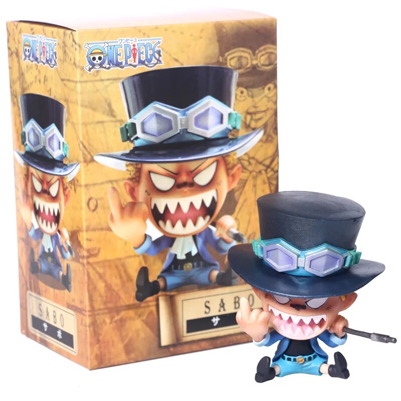 New One Piece Kid Sabo Childhood Style Angry Sitting Ver PVC Figures OP