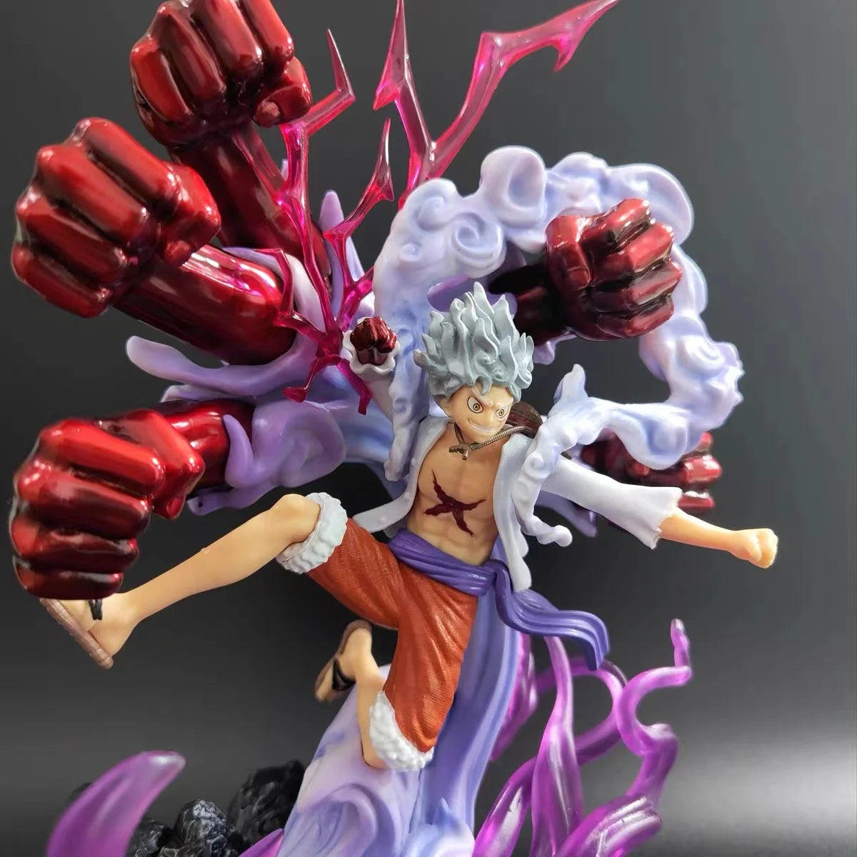 Anime One Piece Luffy Fifth Gear Nika Sun God GK Action Figure Model Gift 33cm