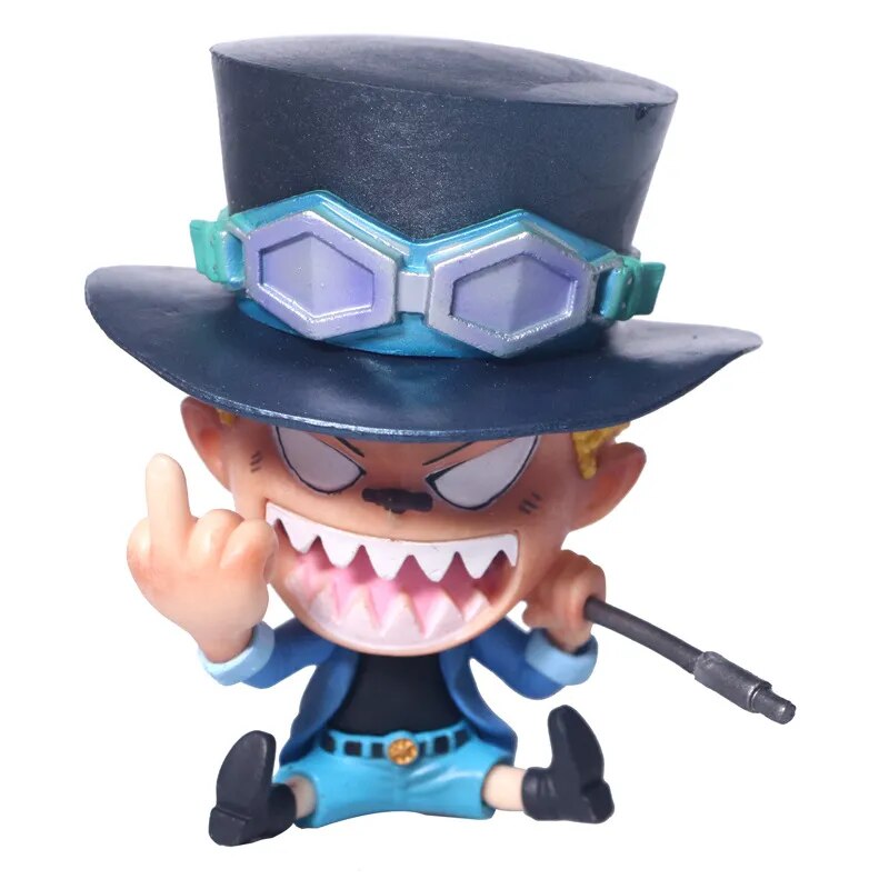 New One Piece Kid Sabo Childhood Style Angry Sitting Ver PVC Figures OP