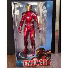 7-inch Iron Man Superhero Action Figure Toy with LED Light Base Support