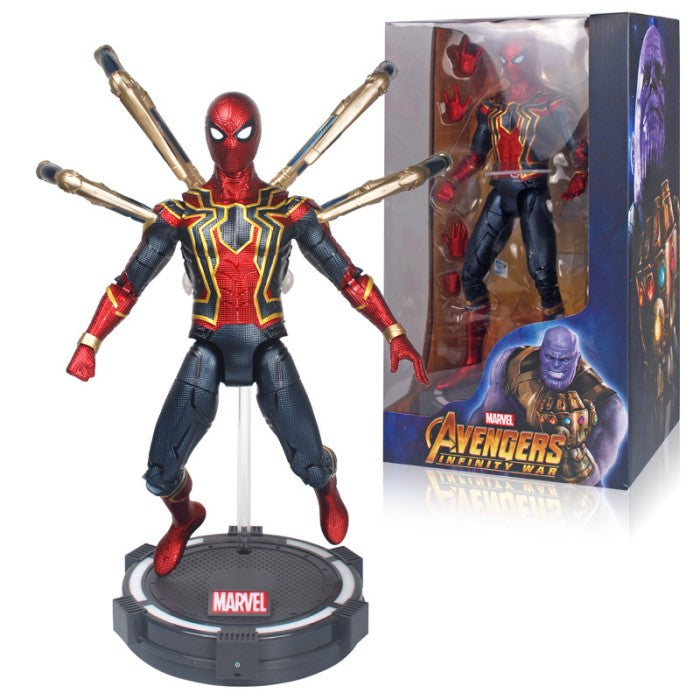 34cm Figure Marvel Iron Spider Man ZD Toys with LED Light Stand