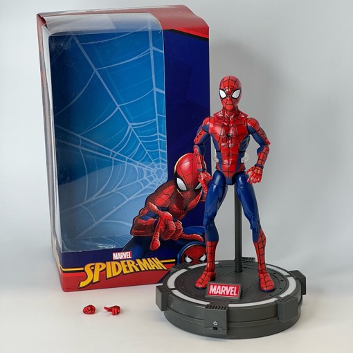 7-inch Spider Man Superhero Action Figure Toy with LED Light Base Support