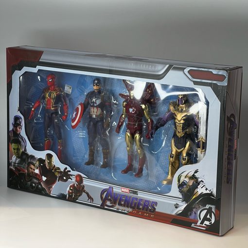 Marvel Superhero Figure Set (Spider Man, Iron Man, Captain America and Thanos) 18cm