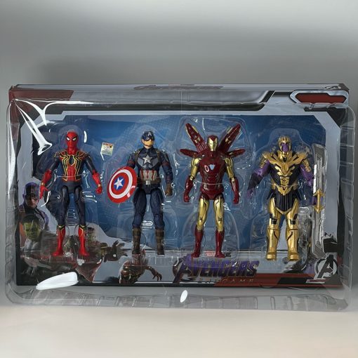 Marvel Superhero Figure Set (Spider Man, Iron Man, Captain America and Thanos) 18cm