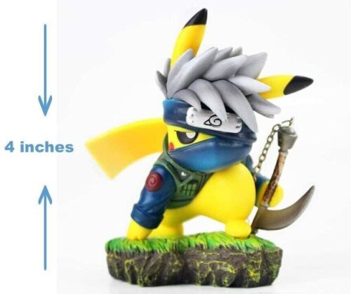 Pikachu Cosplaying as Kakashi Figure Ornament: Naruto's Kakashi Hatake Anime Doll, 2D Model