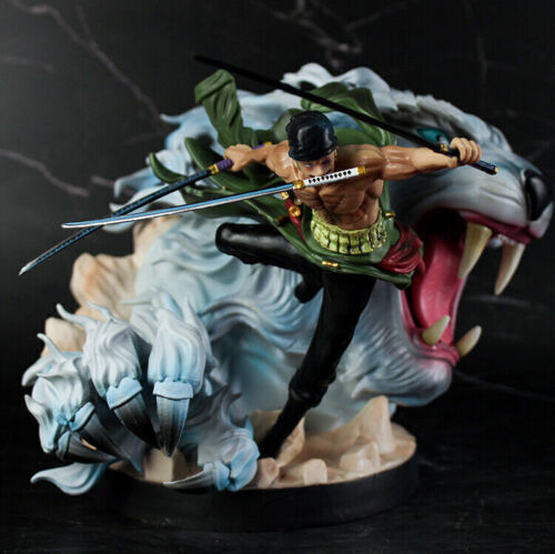 One Piece GK Extreme Tiger Hunting Three Swords Flow Noroya Zoro Boxed Hand Office Aberdeen Ornament Zoro Action Figure Toy