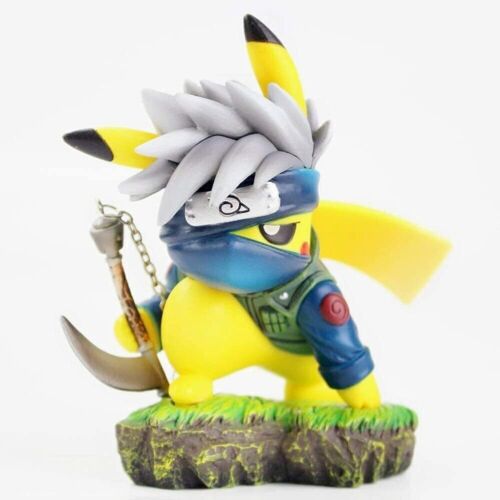 Pikachu Cosplaying as Kakashi Figure Ornament: Naruto's Kakashi Hatake Anime Doll, 2D Model